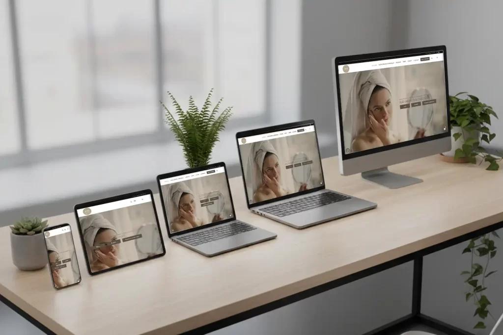 5 devices with different breakpoints for responsive design