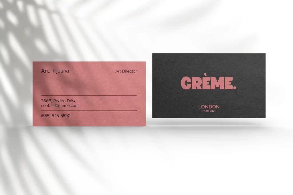 An exemple of a business card front and back