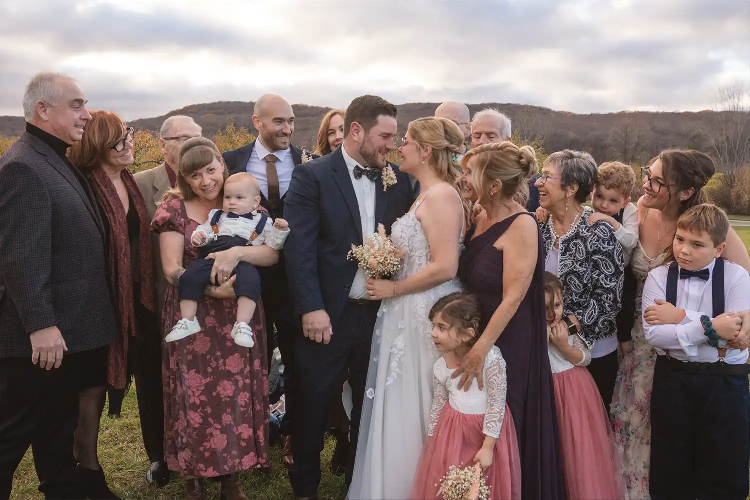 Candid and romantic wedding portrait by documentary wedding photographers in the Laurentians.